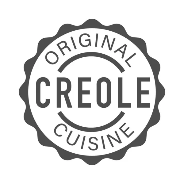Étiquette Cuisine Créole Originale Timbre Sur Fond Blanc Vecteur Illustration De Stock