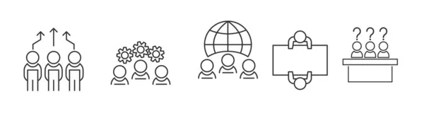 一组白色背景的会议图标 用于商业的图标 — 图库矢量图片