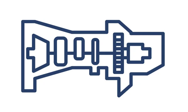 Иконка Линейной Трансмиссии Автомобиля Коллекции Деталей Автомобиля Коробка Передач — стоковый вектор