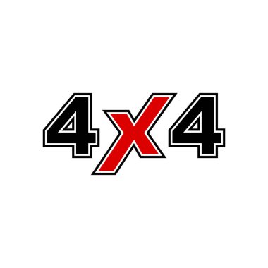 4x4 off-road amblemi. Ekstrem logo vektör çizimi