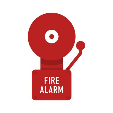 Yangın alarm sistemi. Ekipman ateş. Düz stil vektör çizim