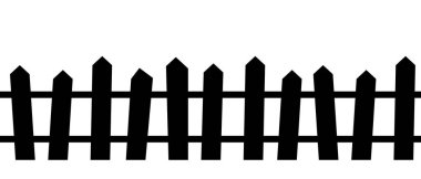 Beyaz arka planda düz tahta çit var. Vektör çizimi. Ağaç çitleri dışarıda..