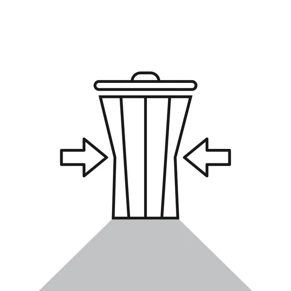 쓰레기 아이콘 상징의 프리미엄 품질의 트렌디 스타일로 쓰레기통 Vector — 스톡 벡터