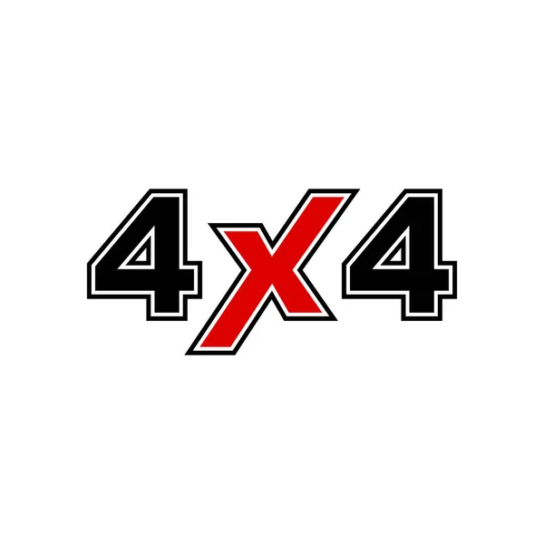4X4 Road Emblem Extreme Logo Vector Illustration — Stock Vector