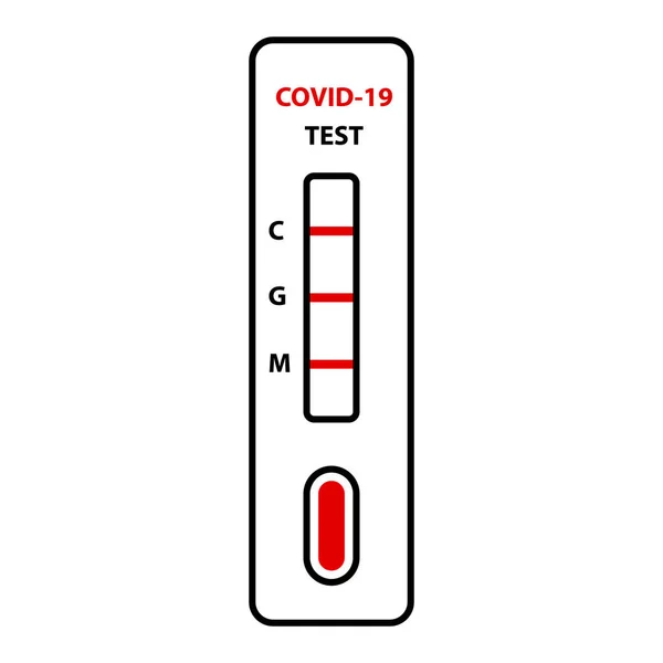 Positiva Tester Covid Coronavirus Snabbtestkassett Vektorillustration — Stock vektor