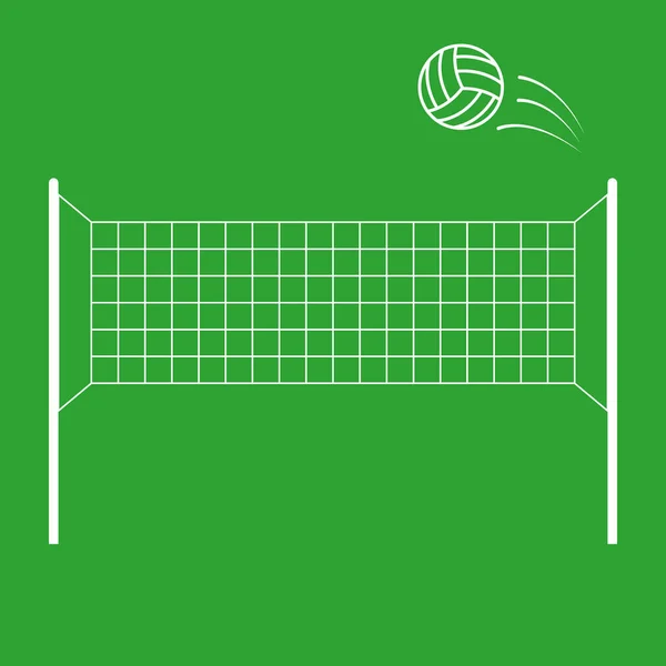 Icono Red Voleibol Con Voleibol Verde Sport Net Ilustración Arte — Archivo Imágenes Vectoriales