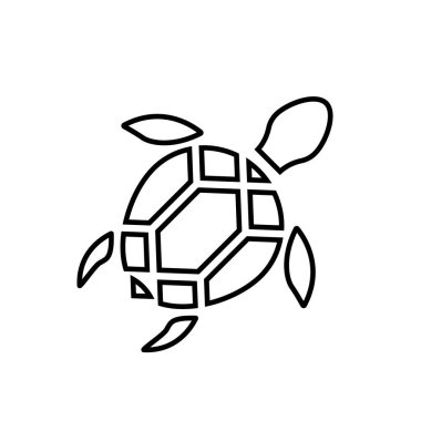 Kaplumbağa tasarımı vektörü beyaz arka planda hizada. Sürüngen. Vektör