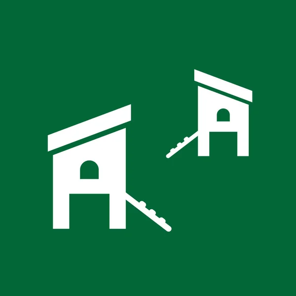 Hühnerstall Symbol Auf Grün Gestaltungskonzept Hühnerstall Aus Der Landwirtschaft Vektor — Stockvektor