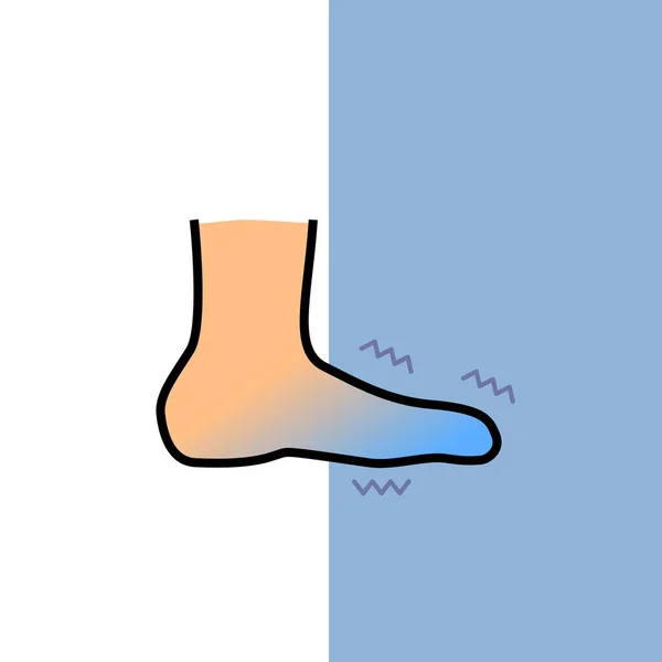 冷手部血液循环图例 冷脚趾的敏感性 — 图库矢量图片