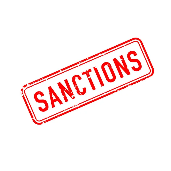 Санкции Гранж Резиновый Штамп Белом Фоне Векторная Иллюстрация — стоковый вектор