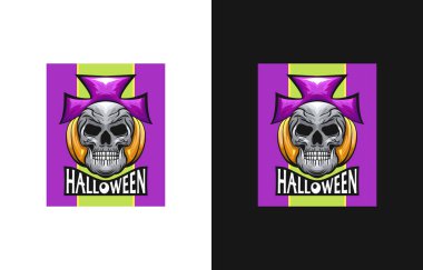 Kafatası tasarım vektörü ile Cadılar Bayramı