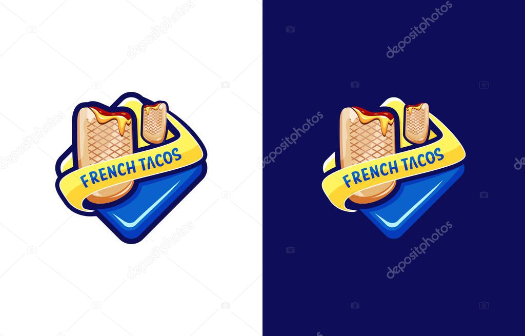French tacos logo design vector
