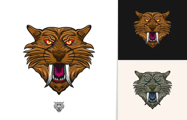 Tête Tigre Illustration Design Vecteur — Image vectorielle