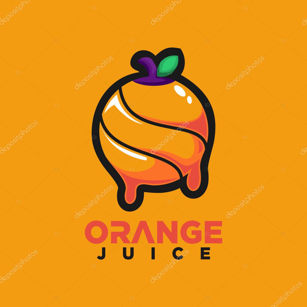 Orange juice logo design vector template