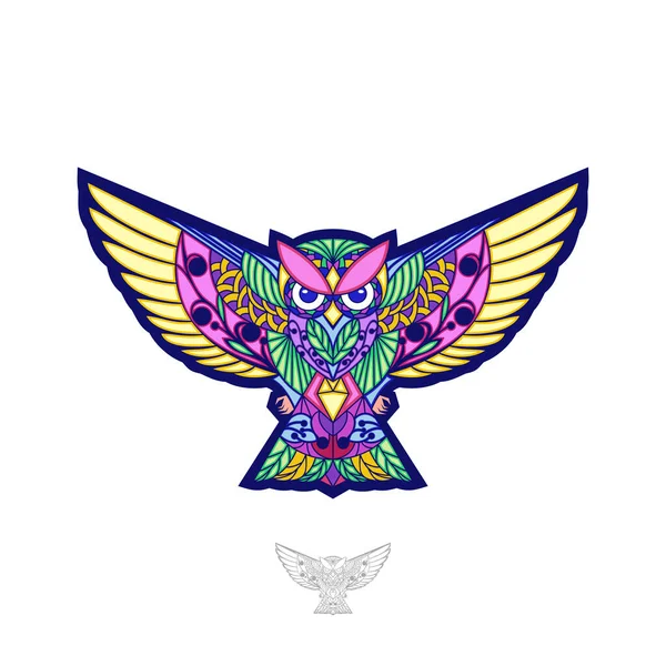 Owl Colorful Design Vector Template — Stock Vector