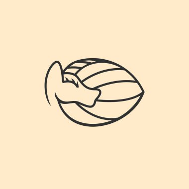 Çizgi sanatı tasarım vektörlü tek boynuzlu hayvan.