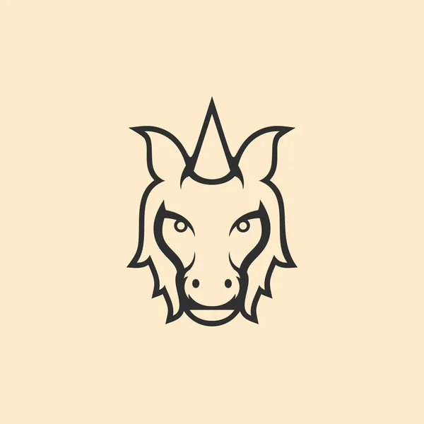 Unicornio Animal Con Vector Diseño Estilo Arte Línea — Vector de stock