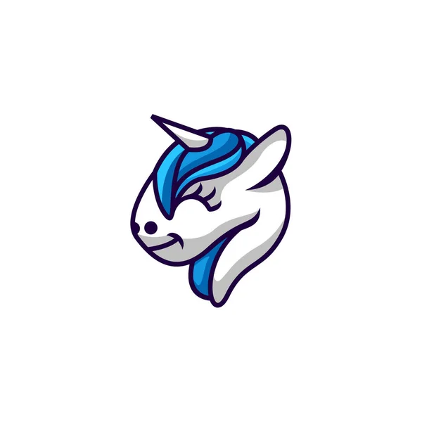 Unicorn Cabeça Logotipo Animal Design Vector —  Vetores de Stock