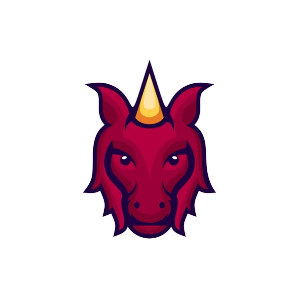 Einhorn Kopf Logo Tier Design Vektor — Stockvektor