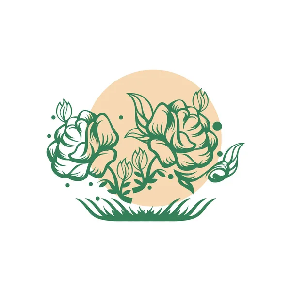Вектор Дизайна Логотипа Цветочной Линии — стоковый вектор