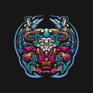 Melek tasarım vektörlü çizim boğası