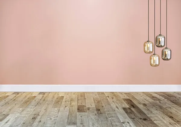 Lâmpada Parede Pedra Decoração Interior Moderna Sala Vazia Ilustração — Fotografia de Stock