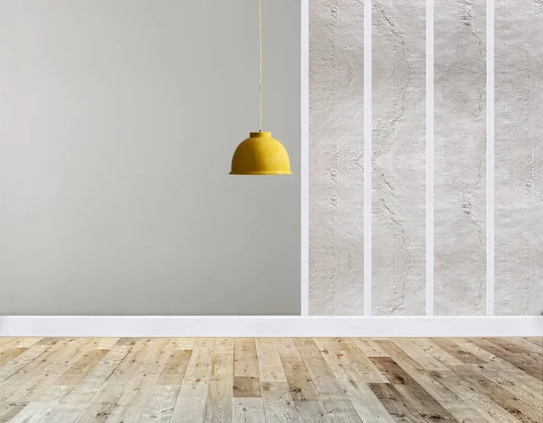 Diseño Interior Vacío Con Suelo Madera Pared Piedra Decorativa Ilustración — Foto de Stock