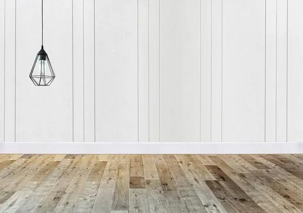 Ev, ofis, otel ve yatak odası için taş duvar iç tasarımı modern lamba. 3B illüstrasyon