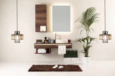 modern duvar temiz banyo tarzı ve iç dekoratif tasarım, modern lamba