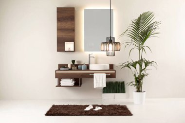 modern duvar temiz banyo tarzı ve iç dekoratif tasarım, modern lamba