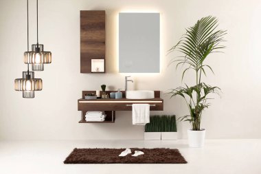 modern duvar temiz banyo tarzı ve iç dekoratif tasarım, modern lamba