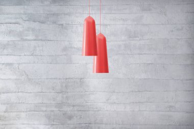 Taş duvar, ev, ofis, otel ve yatak odası için iç tasarım, modern lamba.