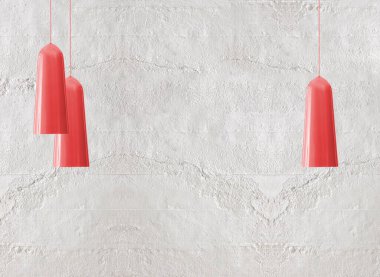 Taş duvar modern iç dekorasyon boş oda ve modern lamba.