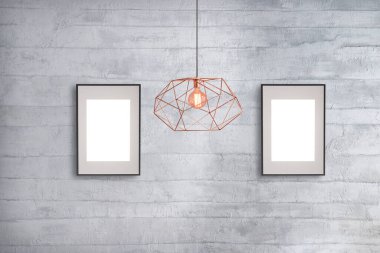 Dekoratif gri taş duvar, ev, ofis, otel ve yatak odası için iç tasarım, modern lamba