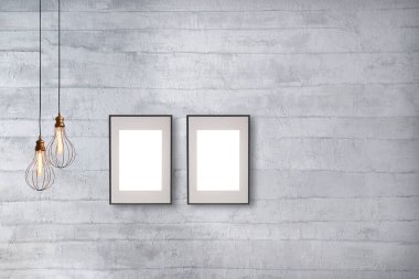 Parlak taş duvar iç tasarım ve modern lamba