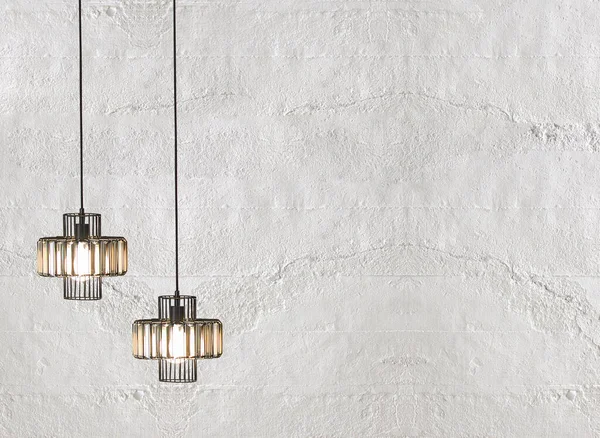 Diseño Interior Pared Gris Piedra Brillante Lámpara Moderna — Foto de Stock