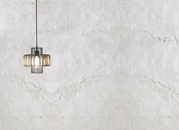 Pedra Brilhante Parede Cinza Design Interiores Lâmpada Moderna — Fotografia de Stock