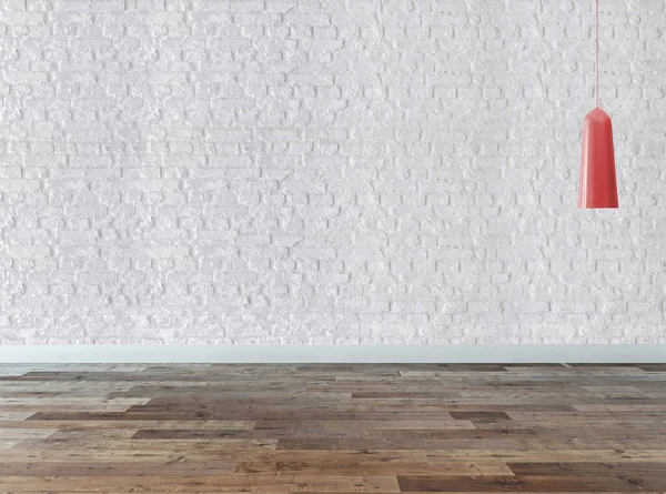 Design Interior Vazio Com Piso Madeira Parede Pedra Decorativa Ilustração — Fotografia de Stock