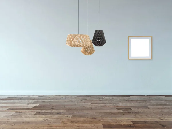 Habitación Vacía Diseño Interior Lámpara Colgante Ilustración — Foto de Stock