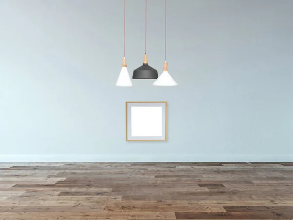 Chambre Vide Design Intérieur Lampe Suspendue Illustration — Photo