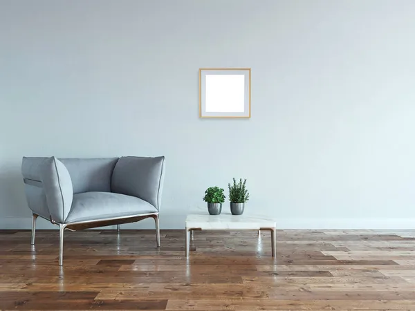 Prázdný Pokoj Design Interiéru Závěsná Lampa Ilustrace — Stock fotografie