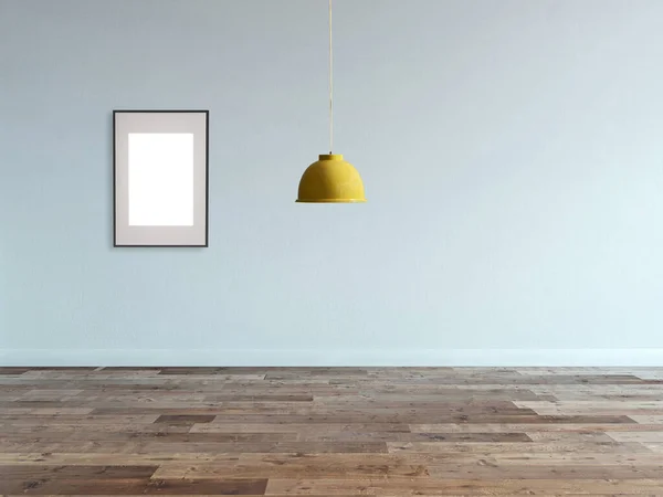 Empty Interior Design Wooden Floor Decorative Stone Wall Illustration — Stock Photo, Image