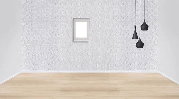Moderno Diseño Interior Casa Vacía Lámpara Ilustración —  Fotos de Stock