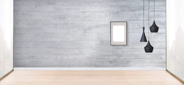 Modern Empty House Interior Design Lamp Illustration — Stock Photo, Image