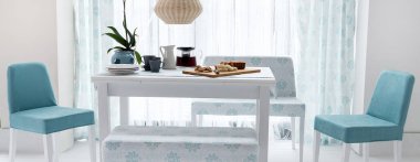 Yemek odası ve iç tasarım. Ev ofisi oteli için tasarlandı.