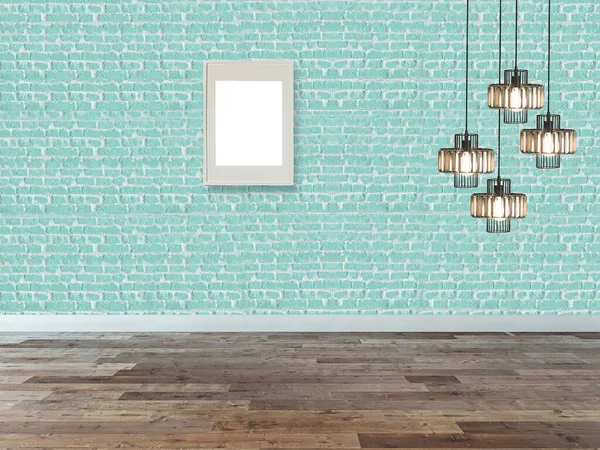 Sala Estar Vacía Decoración Interior Moderna Lámpara Suelo Madera Concepto — Foto de Stock