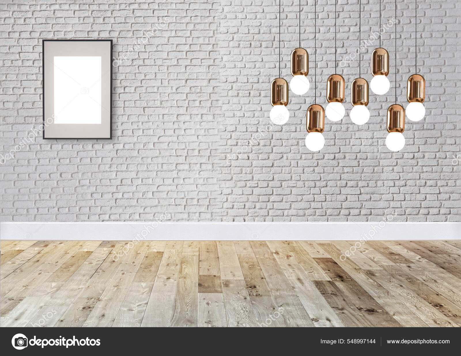 Ladrillo Piedra Pared Interior Diseño Moderno Lámpara Para Hogar Oficina —  Foto de stock #548997144 © Dsdesignstudio34, image size:1600x1234