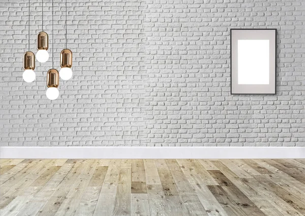 Cihlová Zeď Vnitřní Design Moderní Lampa Pro Domácnost Kancelář Hotel — Stock fotografie