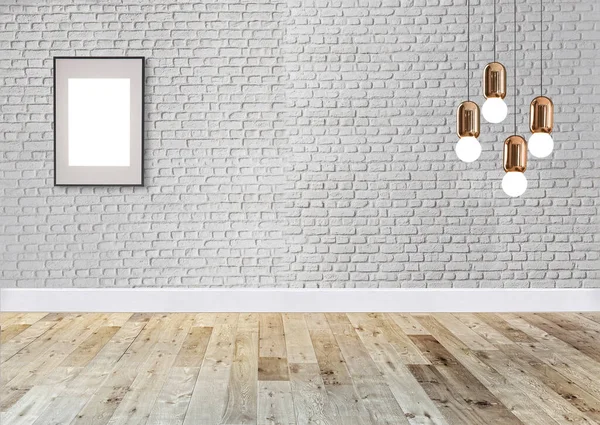 Ladrillo Piedra Pared Interior Diseño Moderno Lámpara Para Hogar Oficina —  Fotos de Stock