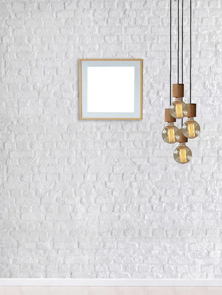 Jasný Kámen Zeď Design Interiéru Moderní Lampa — Stock fotografie